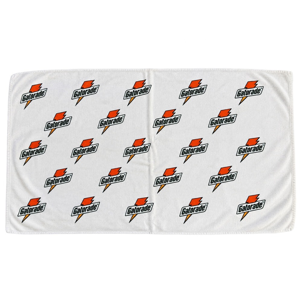 Gatorade Towel 39x24 White Logo Lightning Bolt Cotton Terry Vintage 1990s